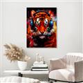 Picture of Tiger With Headphones animal _GroupedProduct_Rectangle_Portrait_Canvas_Framed_