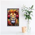 Picture of Lion With Headphones animal _GroupedProduct_Rectangle_Portrait_Canvas_Framed_