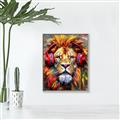 Picture of Lion With Headphones animal _GroupedProduct_Rectangle_Portrait_Canvas_Framed_