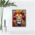 Picture of Lion With Headphones animal _GroupedProduct_Rectangle_Portrait_Canvas_Framed_