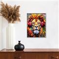Picture of Lion With Headphones animal _GroupedProduct_Rectangle_Portrait_Canvas_Framed_