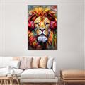 Picture of Lion With Headphones animal _GroupedProduct_Rectangle_Portrait_Canvas_Framed_