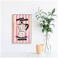 Picture of Mocca Coffee on Stripes - Hug in a Cup _GroupedProduct_Rectangle_Portrait_Canvas_Framed_