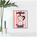 Picture of Mocca Coffee on Stripes - Hug in a Cup _GroupedProduct_Rectangle_Portrait_Canvas_Framed_