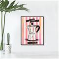 Picture of Mocca Coffee on Stripes - Hug in a Cup _GroupedProduct_Rectangle_Portrait_Canvas_Framed_
