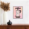 Picture of Mocca Coffee on Stripes - Hug in a Cup _GroupedProduct_Rectangle_Portrait_Canvas_Framed_