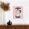 Picture of Mocca Coffee on Stripes - Hug in a Cup _GroupedProduct_Rectangle_Portrait_Canvas_Framed_