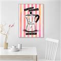 Picture of Mocca Coffee on Stripes - Hug in a Cup _GroupedProduct_Rectangle_Portrait_Canvas_Framed_