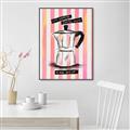 Picture of Mocca Coffee on Stripes - Hug in a Cup _GroupedProduct_Rectangle_Portrait_Canvas_Framed_