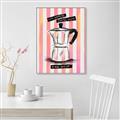 Picture of Mocca Coffee on Stripes - Hug in a Cup _GroupedProduct_Rectangle_Portrait_Canvas_Framed_
