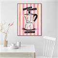 Picture of Mocca Coffee on Stripes - Hug in a Cup _GroupedProduct_Rectangle_Portrait_Canvas_Framed_