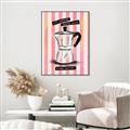Picture of Mocca Coffee on Stripes - Hug in a Cup _GroupedProduct_Rectangle_Portrait_Canvas_Framed_