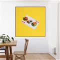Picture of Sushi Selection on a Playing Card _GroupedProduct_Square_Canvas_Framed_