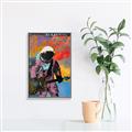 Picture of Retro Spaceman with Guitar Poster _GroupedProduct_Rectangle_Portrait_Canvas_Framed_