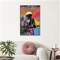 Picture of Retro Spaceman with Guitar Poster _GroupedProduct_Rectangle_Portrait_Canvas_Framed_