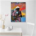 Picture of Retro Spaceman with Guitar Poster _GroupedProduct_Rectangle_Portrait_Canvas_Framed_