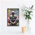 Picture of Retro Spaceman Poster _GroupedProduct_Rectangle_Portrait_Canvas_Framed_