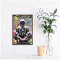 Picture of Retro Spaceman Poster _GroupedProduct_Rectangle_Portrait_Canvas_Framed_