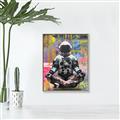 Picture of Retro Spaceman Poster _GroupedProduct_Rectangle_Portrait_Canvas_Framed_
