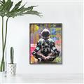 Picture of Retro Spaceman Poster _GroupedProduct_Rectangle_Portrait_Canvas_Framed_