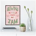 Picture of Sewing is my Jam Typography Poster _GroupedProduct_Rectangle_Portrait_Canvas_Framed_