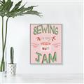 Picture of Sewing is my Jam Typography Poster _GroupedProduct_Rectangle_Portrait_Canvas_Framed_