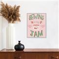 Picture of Sewing is my Jam Typography Poster _GroupedProduct_Rectangle_Portrait_Canvas_Framed_