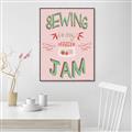 Picture of Sewing is my Jam Typography Poster _GroupedProduct_Rectangle_Portrait_Canvas_Framed_