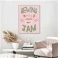 Picture of Sewing is my Jam Typography Poster _GroupedProduct_Rectangle_Portrait_Canvas_Framed_