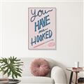 Picture of You Have me Hooked Typography Poster _GroupedProduct_Rectangle_Portrait_Canvas_Framed_