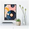 Picture of Retro Vinyl Records Poster _GroupedProduct_Rectangle_Portrait_Canvas_Framed_