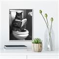 Picture of Plus Size Kitty on the Loo _GroupedProduct_Rectangle_Portrait_Canvas_Framed_