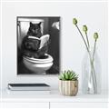 Picture of Plus Size Kitty on the Loo _GroupedProduct_Rectangle_Portrait_Canvas_Framed_