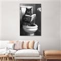 Picture of Plus Size Kitty on the Loo _GroupedProduct_Rectangle_Portrait_Canvas_Framed_