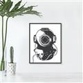 Picture of Vintage Diver Poster _GroupedProduct_Rectangle_Portrait_Canvas_Framed_