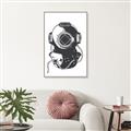 Picture of Vintage Diver Poster _GroupedProduct_Rectangle_Portrait_Canvas_Framed_