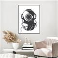 Picture of Vintage Diver Poster _GroupedProduct_Rectangle_Portrait_Canvas_Framed_