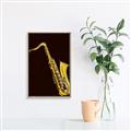 Picture of Golden Saxophone Poster _GroupedProduct_Rectangle_Portrait_Canvas_Framed_