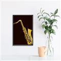 Picture of Golden Saxophone Poster _GroupedProduct_Rectangle_Portrait_Canvas_Framed_