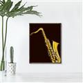 Picture of Golden Saxophone Poster _GroupedProduct_Rectangle_Portrait_Canvas_Framed_