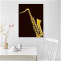 Picture of Golden Saxophone Poster _GroupedProduct_Rectangle_Portrait_Canvas_Framed_