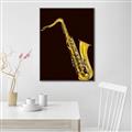 Picture of Golden Saxophone Poster _GroupedProduct_Rectangle_Portrait_Canvas_Framed_