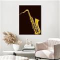 Picture of Golden Saxophone Poster _GroupedProduct_Rectangle_Portrait_Canvas_Framed_