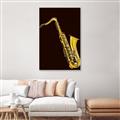 Picture of Golden Saxophone Poster _GroupedProduct_Rectangle_Portrait_Canvas_Framed_