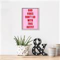Picture of Bad Vibes Typography Poster _GroupedProduct_Rectangle_Portrait_Canvas_Framed_