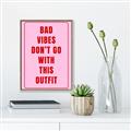 Picture of Bad Vibes Typography Poster _GroupedProduct_Rectangle_Portrait_Canvas_Framed_