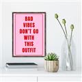 Picture of Bad Vibes Typography Poster _GroupedProduct_Rectangle_Portrait_Canvas_Framed_
