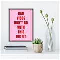 Picture of Bad Vibes Typography Poster _GroupedProduct_Rectangle_Portrait_Canvas_Framed_