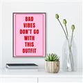 Picture of Bad Vibes Typography Poster _GroupedProduct_Rectangle_Portrait_Canvas_Framed_