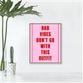 Picture of Bad Vibes Typography Poster _GroupedProduct_Rectangle_Portrait_Canvas_Framed_